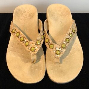 Vionic Floriana Cork Beaded Flip Flop Comfort Sandals Size 8